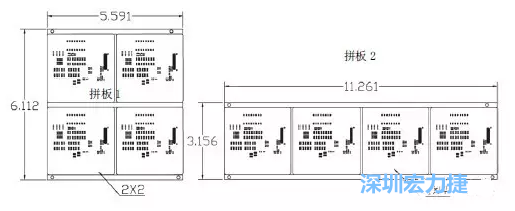 如圖9所示在兩種拼板中PCB單元的排列方式不同。拼板方式是V-CUT。這兩種拼板尺寸有明顯的的差異，將導(dǎo)致各自所需的生產(chǎn)拼板尺寸改變-深圳宏力捷