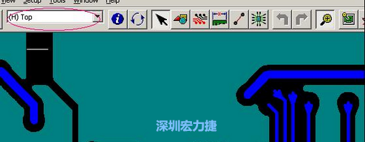 如果圖形像下圖一樣無法顯示鉆孔，只須圖（186）將紅色圈住的活動(dòng)層改為當(dāng)前顯示層即可。
