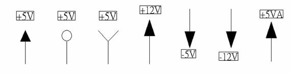 電源符號有下列幾種，可使用鍵盤 [Ctrl + Tab] 鍵切換：