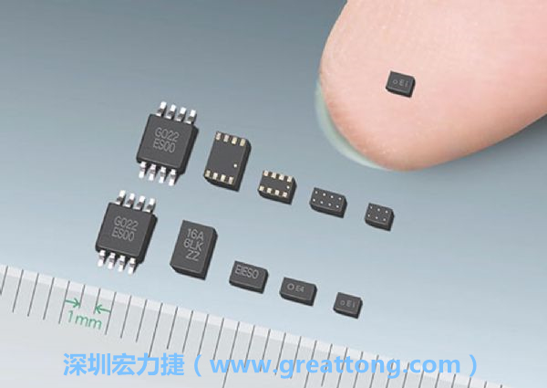 常規(guī)IC與WLP制作的封裝設(shè)計(jì)元件，尺寸有極大的差異，WLP僅需晶粒尺寸就有相同的電氣特性。