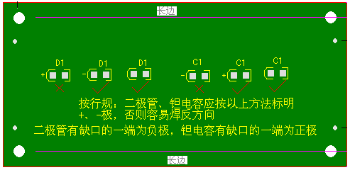 關于二極管、鉭電容的極性標注